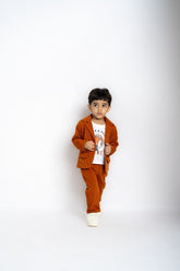 Gusto Newborn Boys Cord self line Hosiery Blazer Set